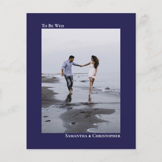 Convite para Fotos de Casamento de Marinho Azul BU (Frente)