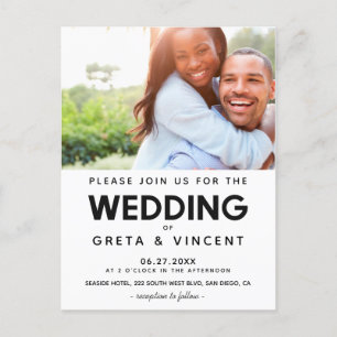 Convite para fotos de casamento minimalistas em pr