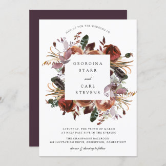 Convite para Frame de Casamento Butterum & Plum