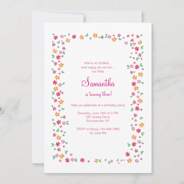 Convite para Frame de Flor (Frente)