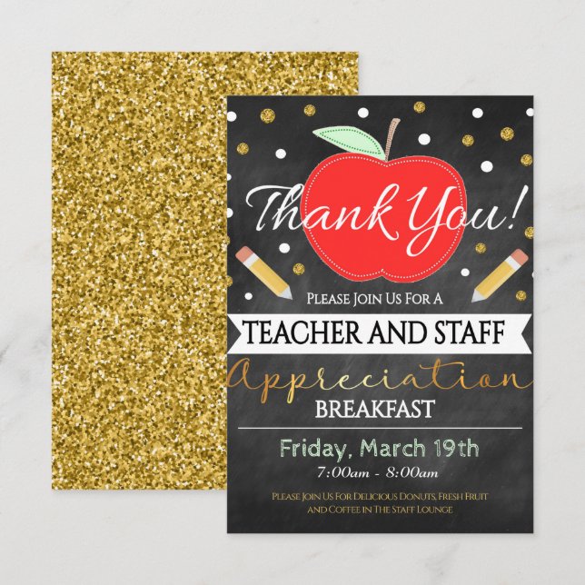 Convite para Funcionarios de Apreciação de Profess (Frente/Verso)