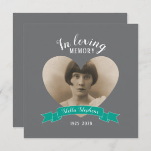 Convite para funeral de fita de chá do serviço de 