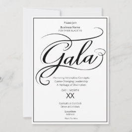 Convite para Gala de Negócios de Gravata Preta