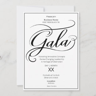 Convite para Gala de Negócios de Gravata Preta