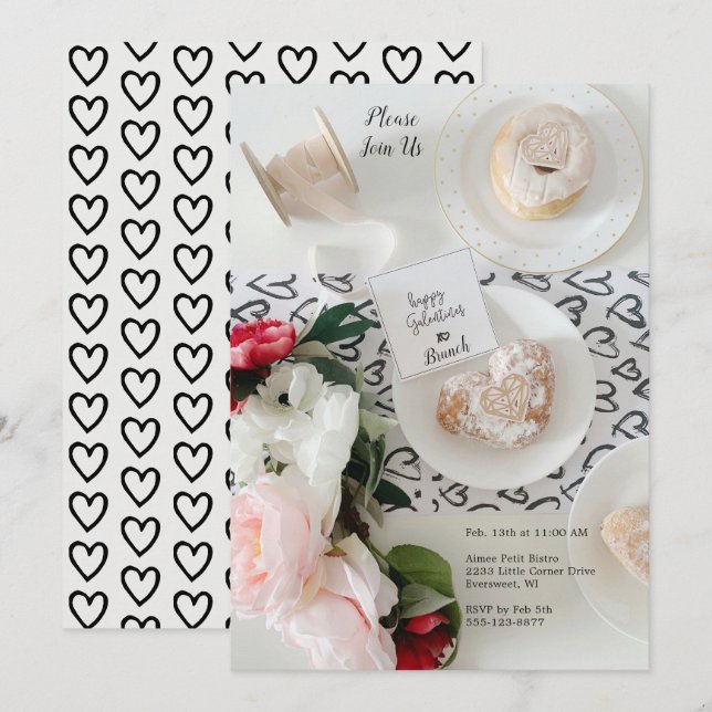 Convite para Galentine's Day para Grupo Coração Pr (Frente/Verso)