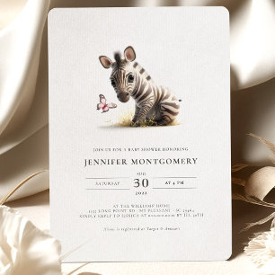 Convite para Garota Rosa Chá de fraldas Zebra