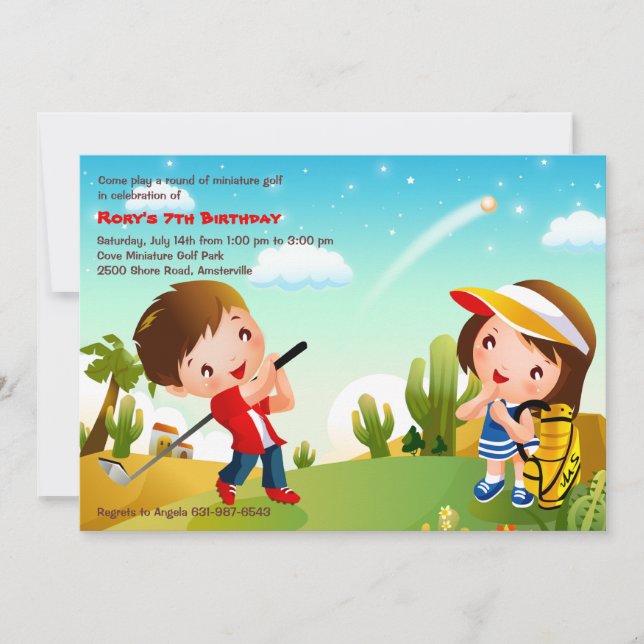 Convite para Golfe Infantil (Frente)