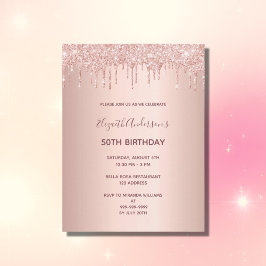 convite para gotejamento de ouro de rosa de 50 ano