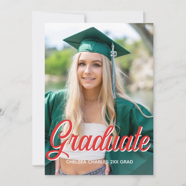 convite para gradação de script de foto vermelha (Frente)