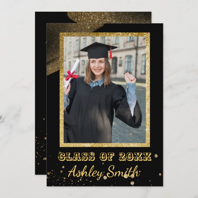 Convite para Graduação Chic Elegante (Frente/Verso)