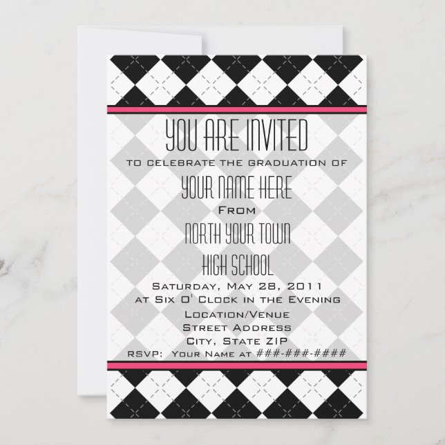 Convite para graduação - Classe de Argyle 2011 (Frente)