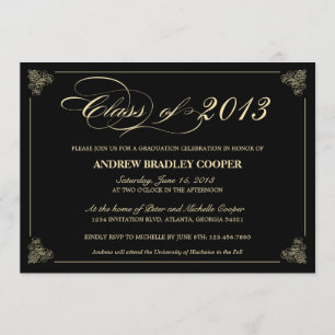 Convite para graduação Classy Elegant Black 2013
