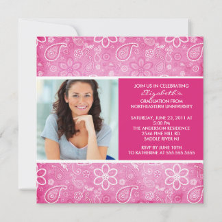 Convite para graduação com Paisley Rosa Fotográfic
