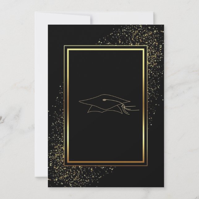 Convite para Graduação com Quadro de Largura Doura (Verso)