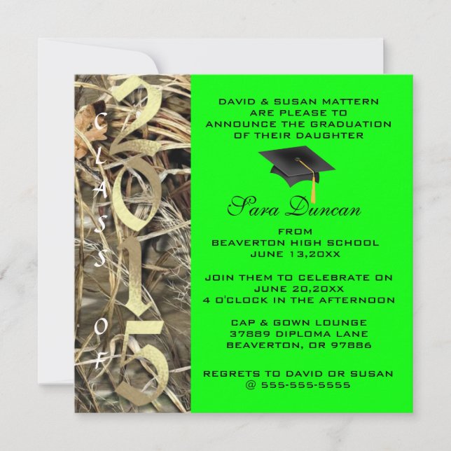Convite para graduação da Camo Elegante Clássico 2 (Frente)
