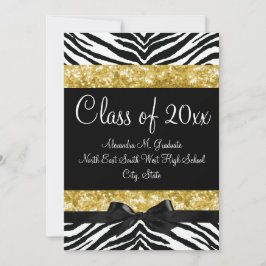 Convite para graduação de Arco Sparkle Zebra Doura