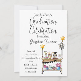 Convite para Graduação de Carrinho de Bar de Scrip