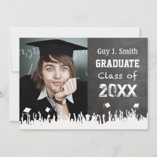 Convite para Graduação de Chalkboard Sua Foto