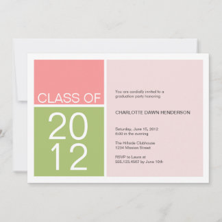 Convite para graduação de classe de bloco de cor r