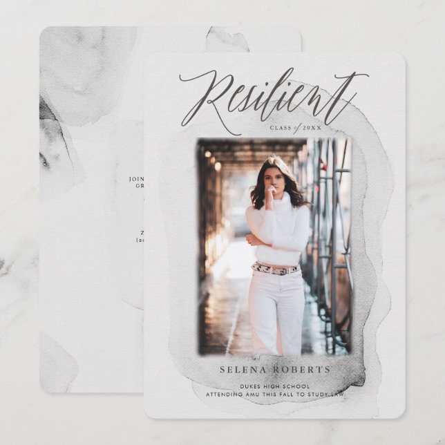 Convite para Graduação de Classe Resiliente (Frente/Verso)
