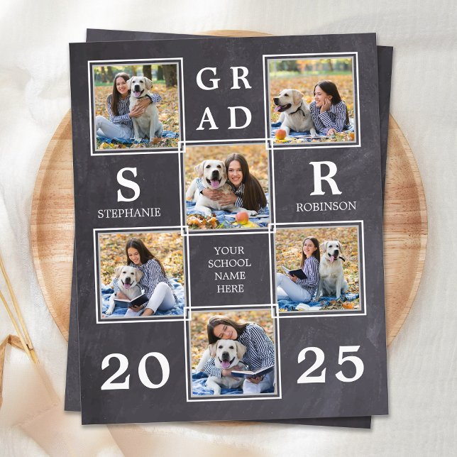 Convite para Graduação de Colagem de Fotos Exclusi (Criador carregado)