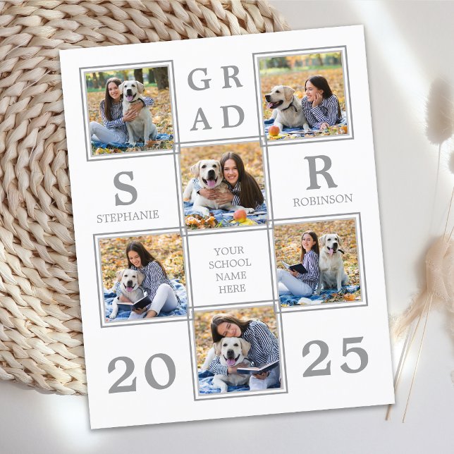 Convite para Graduação de Colagem de Fotos Exclusi (Criador carregado)