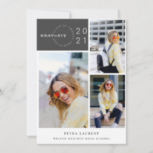 Convite para Graduação de Colagem de Fotos Moderna