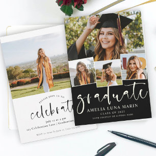 Convite para Graduação de Colagem de Fotos Simpl