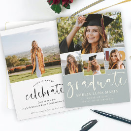 Convite para Graduação de Colagem de Fotos Simples