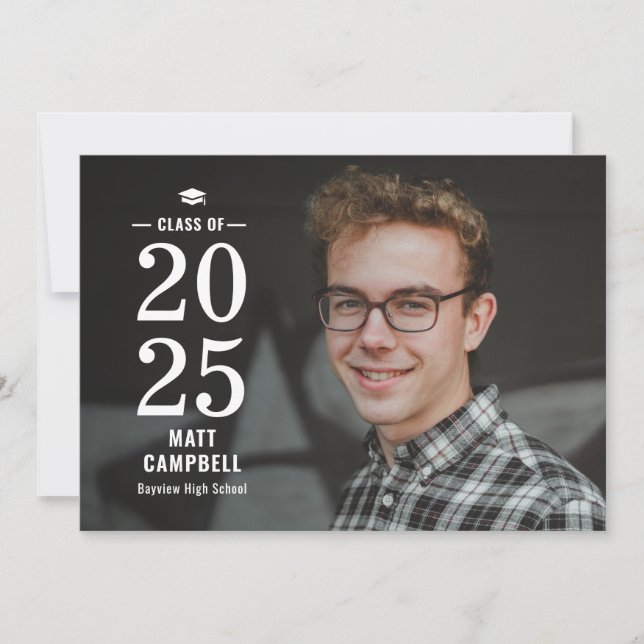 Convite para Graduação de Cor Editável de Ano Sóli (Frente)