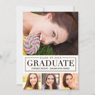 Convite para Graduação de COR EDITÁVEL em Grade