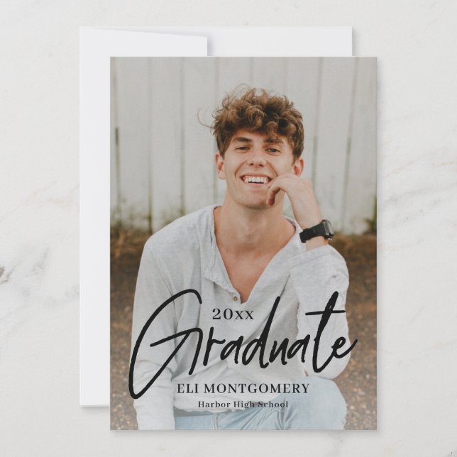 Convite para Graduação de Cor Editável por Palavra (Frente)