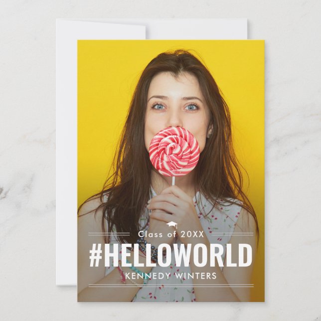 Convite para Graduação de Cores Editável e Diverti (Frente)