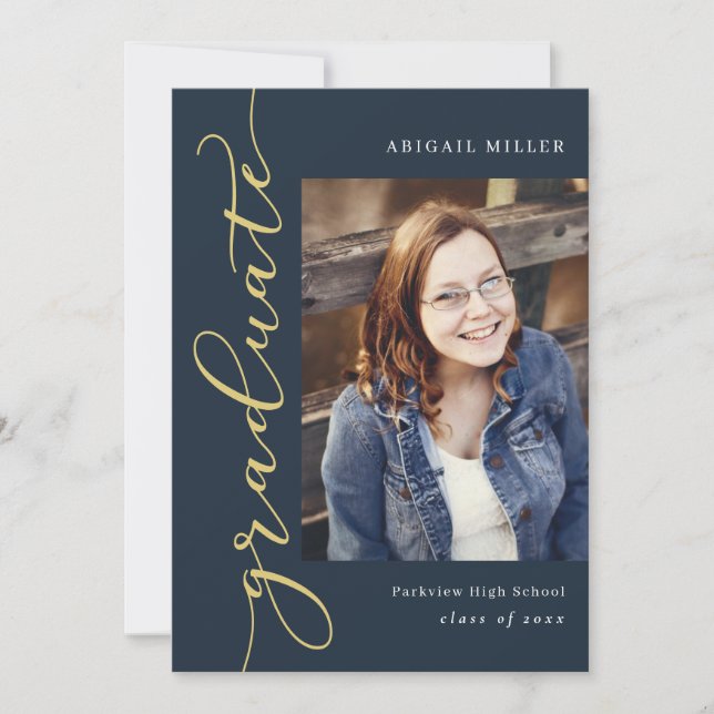 Convite para Graduação de Cores Editável Lado Escr (Frente)