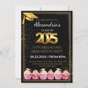 Convite para graduação de Cupcakes e Bonés 2025