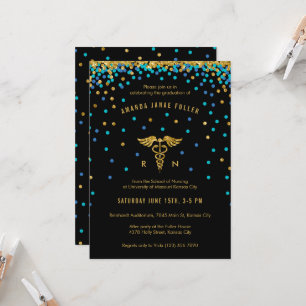 Convite para Graduação de Enfermagem de Confetti