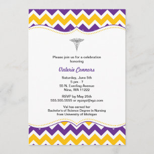 Convite Para Graduação De Enfermeira De Chevron 