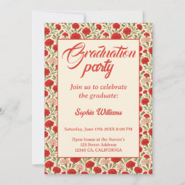 Convite para Graduação de Flores de Cravagem Verme