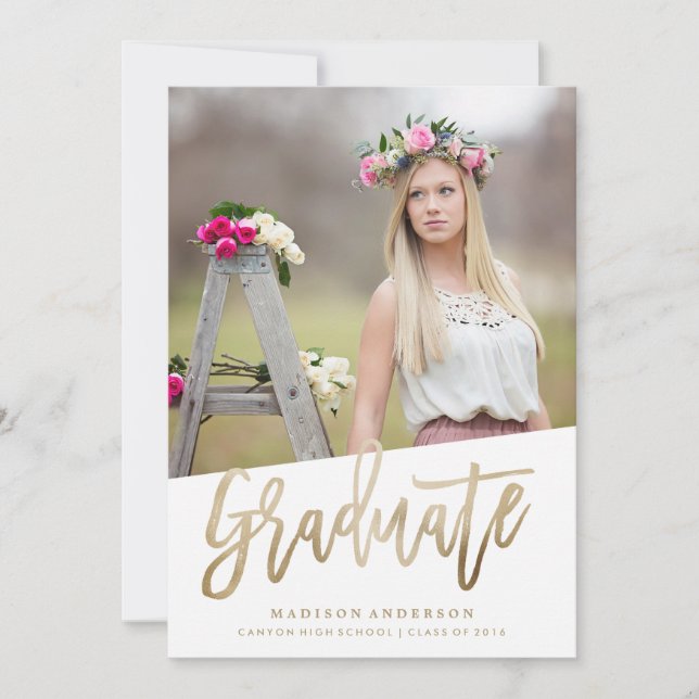 Convite Para Graduação De Folha Faux Sem Carreira (Frente)