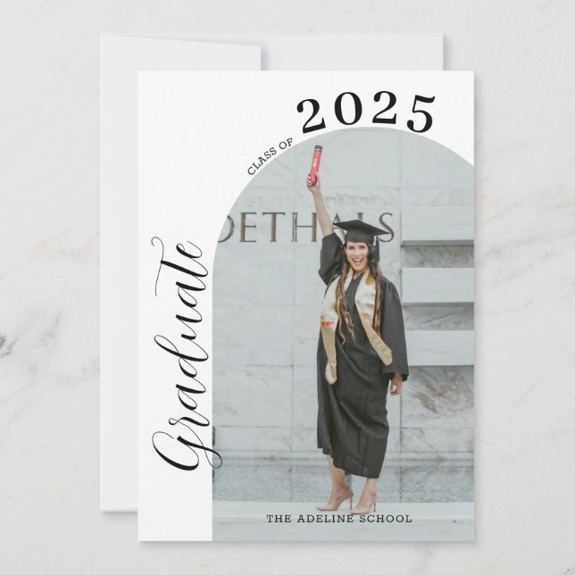 Convite para Graduação de Foto em Arch Minimalista (Verso)