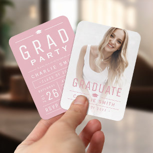 Convite para Graduação de Fotografia Moderna, Rosa