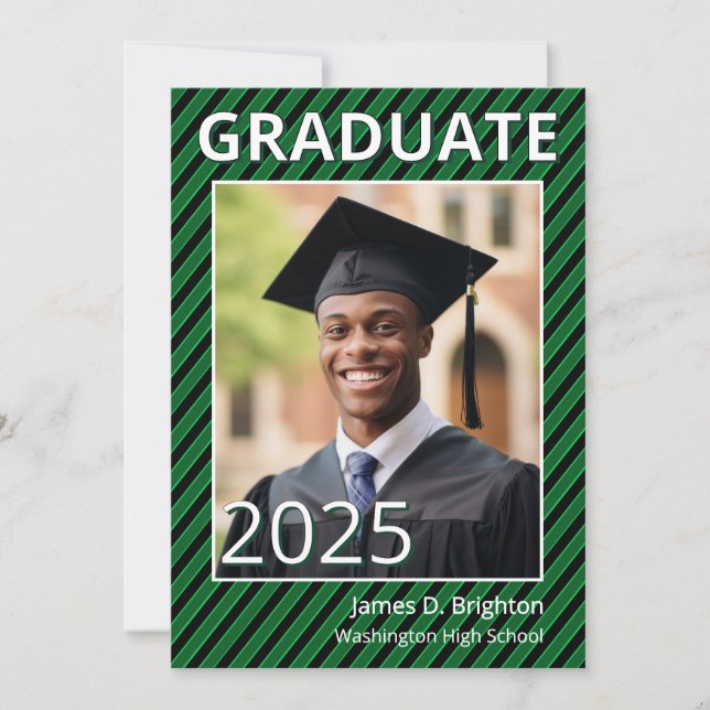 Convite para Graduação de Fotos Azul (Frente)