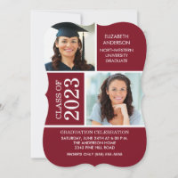 Convite para Graduação de Fotos Branca e Marrom Mo