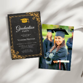 Convite Para Graduação De Fotos Clássica Preta E D