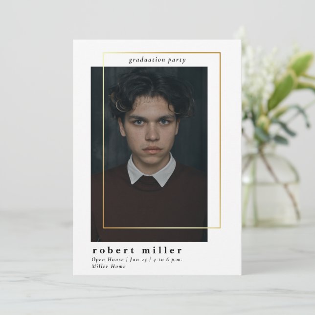 Convite para Graduação de Fotos da Clássica de Qua (Em pé/Frente)