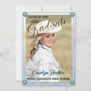 Convite para Graduação de Fotos de Cowgirl de Esti