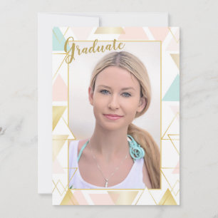 Convite para Graduação de Fotos de Quadro de Triân