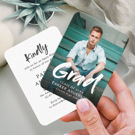 Convite para Graduação de Fotos de Script de Pince