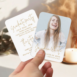 Convite para Graduação de Fotos de Script Moderno 