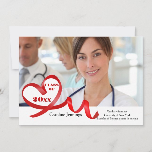 Convite Para Graduação De Fotos Do Coração Da Faix (Frente)